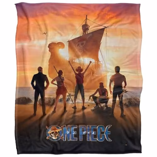 Netflix One Piece Group with Going Merry Soft Fleece Throw Blanket, Multicolour, W: 152 cm, D: 127 cm – 1