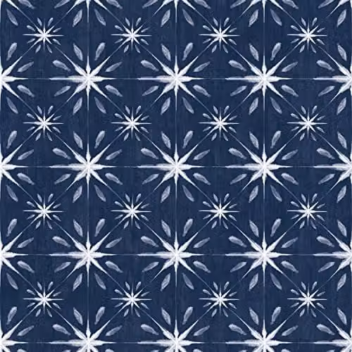 Galerie Nordic Elements Star Design Abstract Geometric Wallpaper, Blue and White, W: 53 cm, L: 10 m