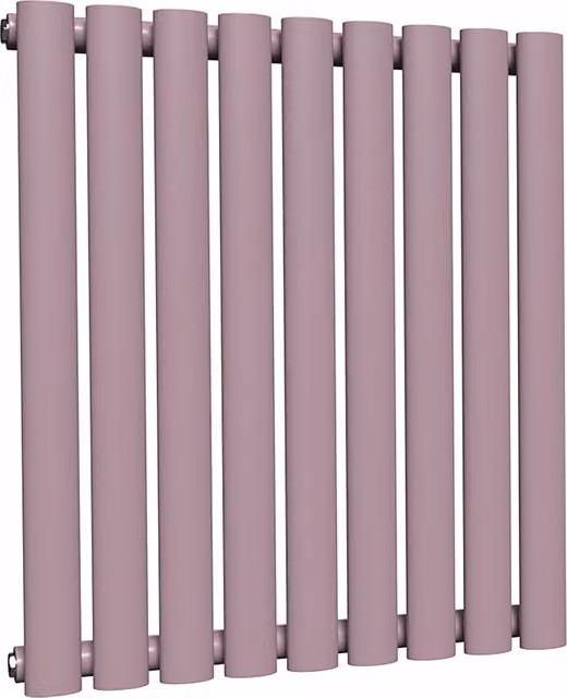 Lux Heat Oval Horizontal Coloured Radiator in Lavender Mist, W: 60 cm, H: 54 cm