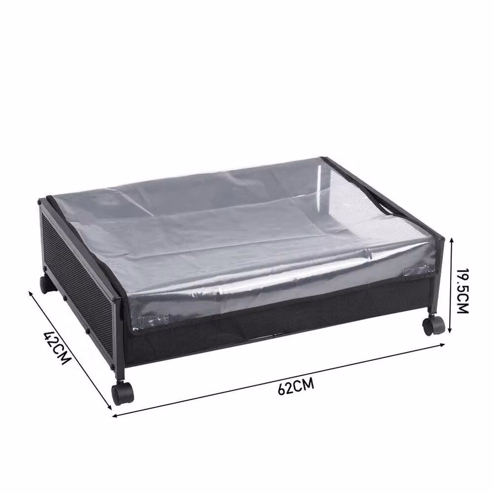 KORVIXA Set of 2 Large Metal Underbed Storage Boxes with Lids, Black – 2