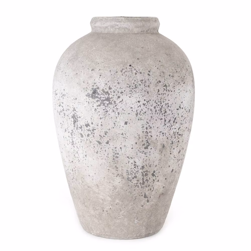 Madison & Mayfair Large Grey Stone Urn Vase, H 45 cm x W 29 cm x D 29 cm – 2