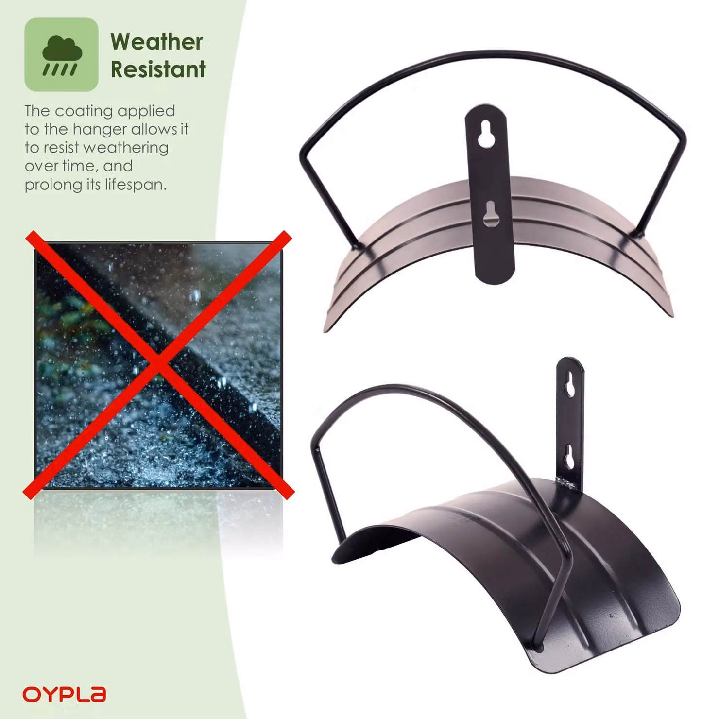 Oypla Wall Mounted Metal Garden Hose Pipe Hanger Hook in Black – 3