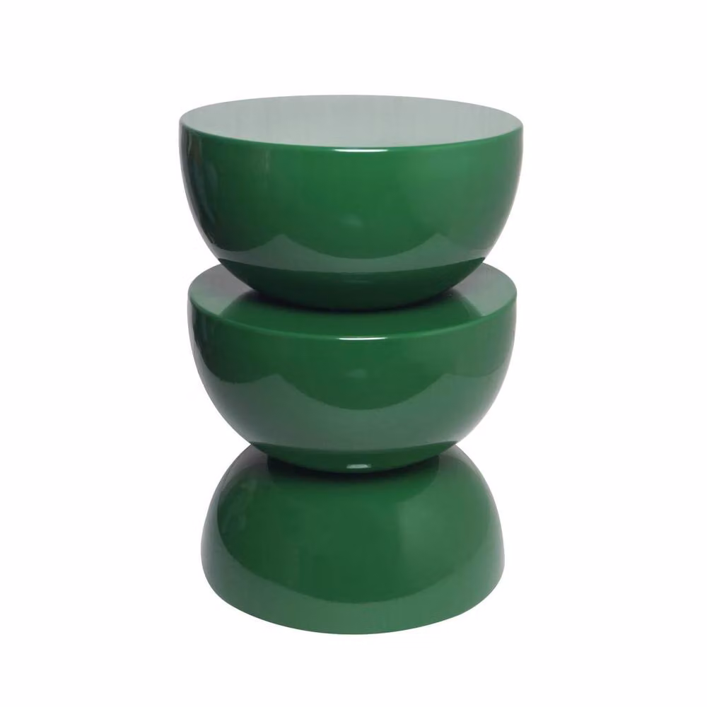 sweeek Round Metal Coffee Table and Side Table with Glossy Finish in Dark Green, W/D/H: 46.5 x 46.5 x 75 cm – 2