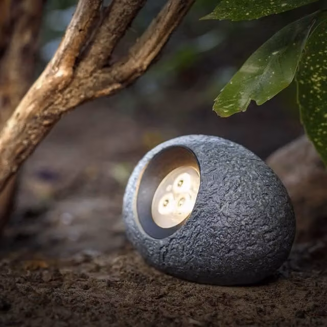 Ludeco 1.5W Grey LED Outdoor Rock Light Sphere