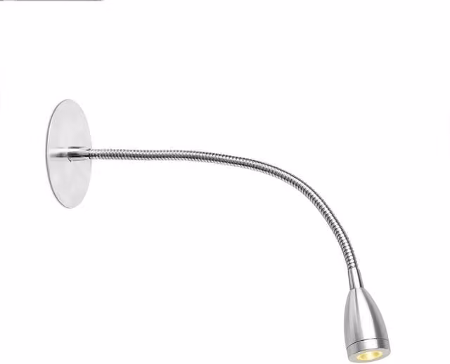 Faro Loke LED Adjustable Indoor Wall Reading Lamp in Chrome and Grey, Width: 32 cm