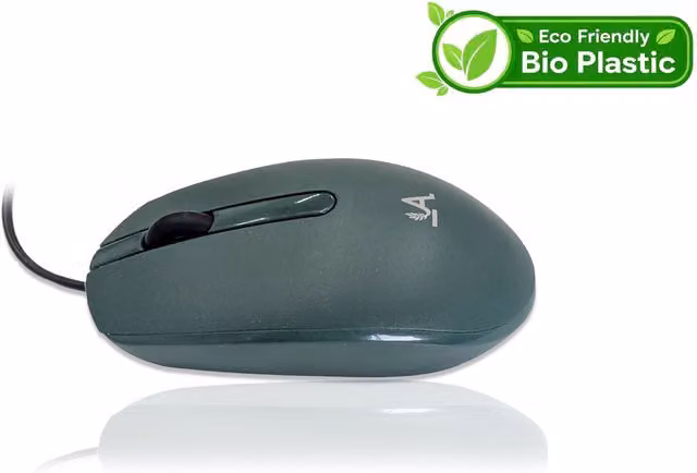 Accuratus Bioplastic M100 USB Wired Mouse in Woad Blue and Forest Green