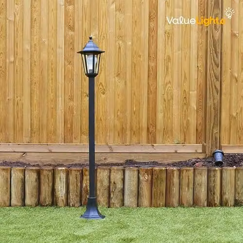 MiniSun Set of 2 Traditional Victorian Style Black Lamp Post Lights with 10W Warm White LED Bulbs, Height: 122 cm – 2