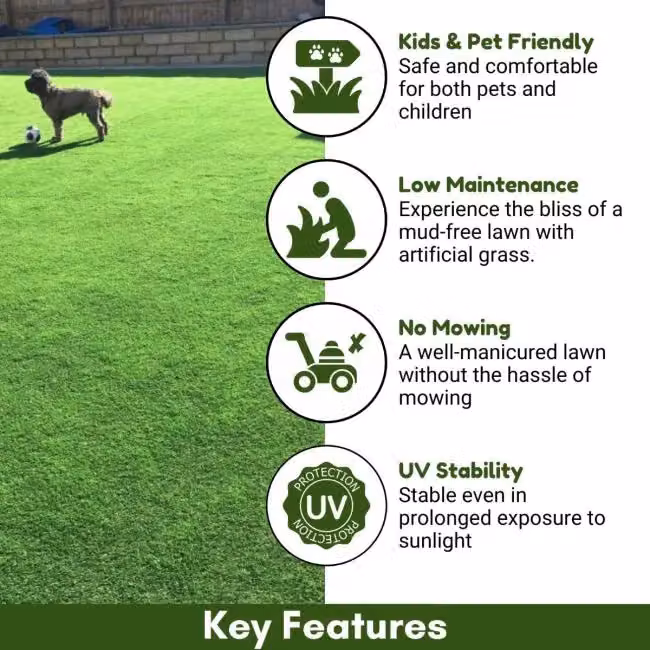 Artificial Grass GB Durban 25mm Artificial Grass in Green, W: 200 cm, L: 900 cm – 2
