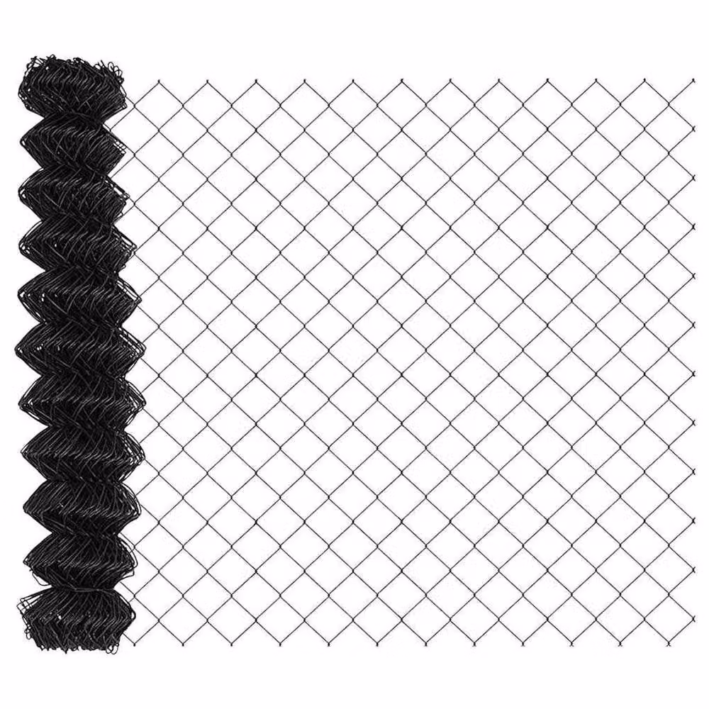 Berkfield Home PVC Coated Galvanised Steel Chain Link Fence in Grey and Black, 1 x 25 m – 1