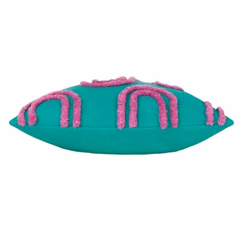 Heya Home Archie Abstract Tufted Square Cushion in Turquoise and Purple, W/D/H: 45 x 45 x 45 cm – 4