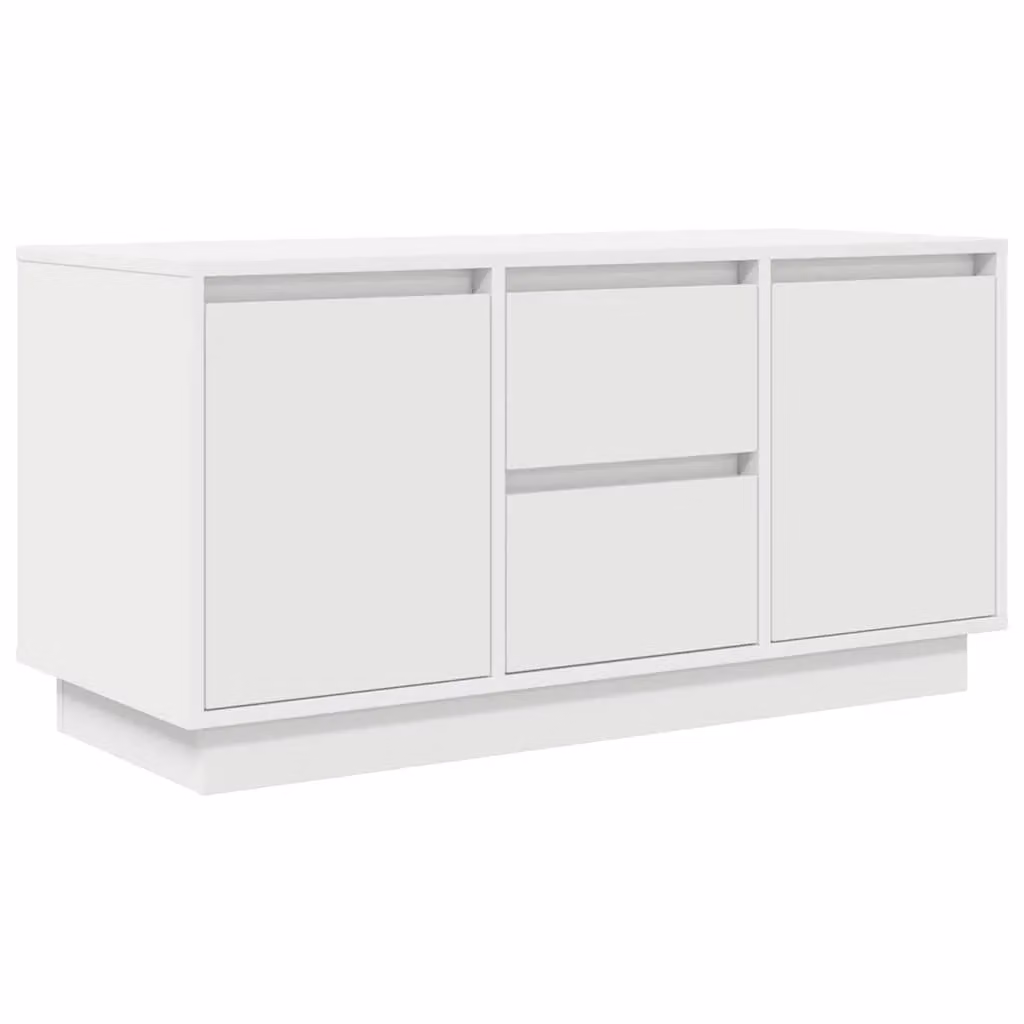 Berkfield Home Modern White TV Cabinet with LED Lights W/D/H: 100 x 41 x 50 cm – 2