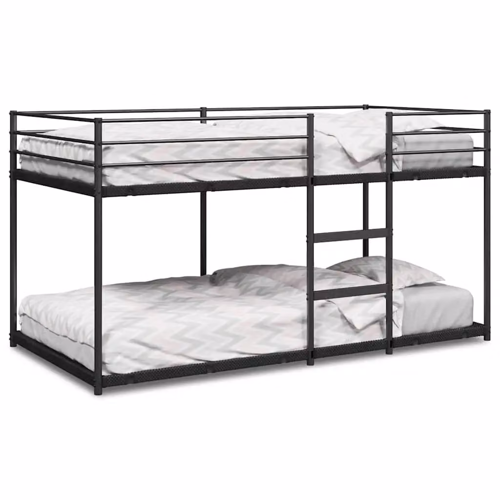 Berkfield Home Modern Metal Bunk Bed in Black, W/D/H: 100 x 200 cm – 2