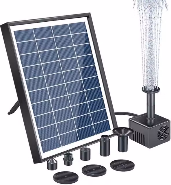 NESTLUNE 6.5W Solar Powered Water Pump for Garden Pools and Fountains, Black, W/D/H: 100 x 100 x 100 cm – 1