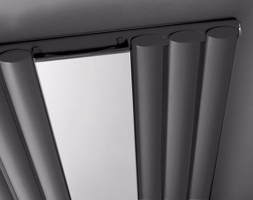 Balterley Embrace Vertical 1 Panel Radiator and Mirror, Anthracite Grey, H 180.0 cm x W 49.9 cm – 2