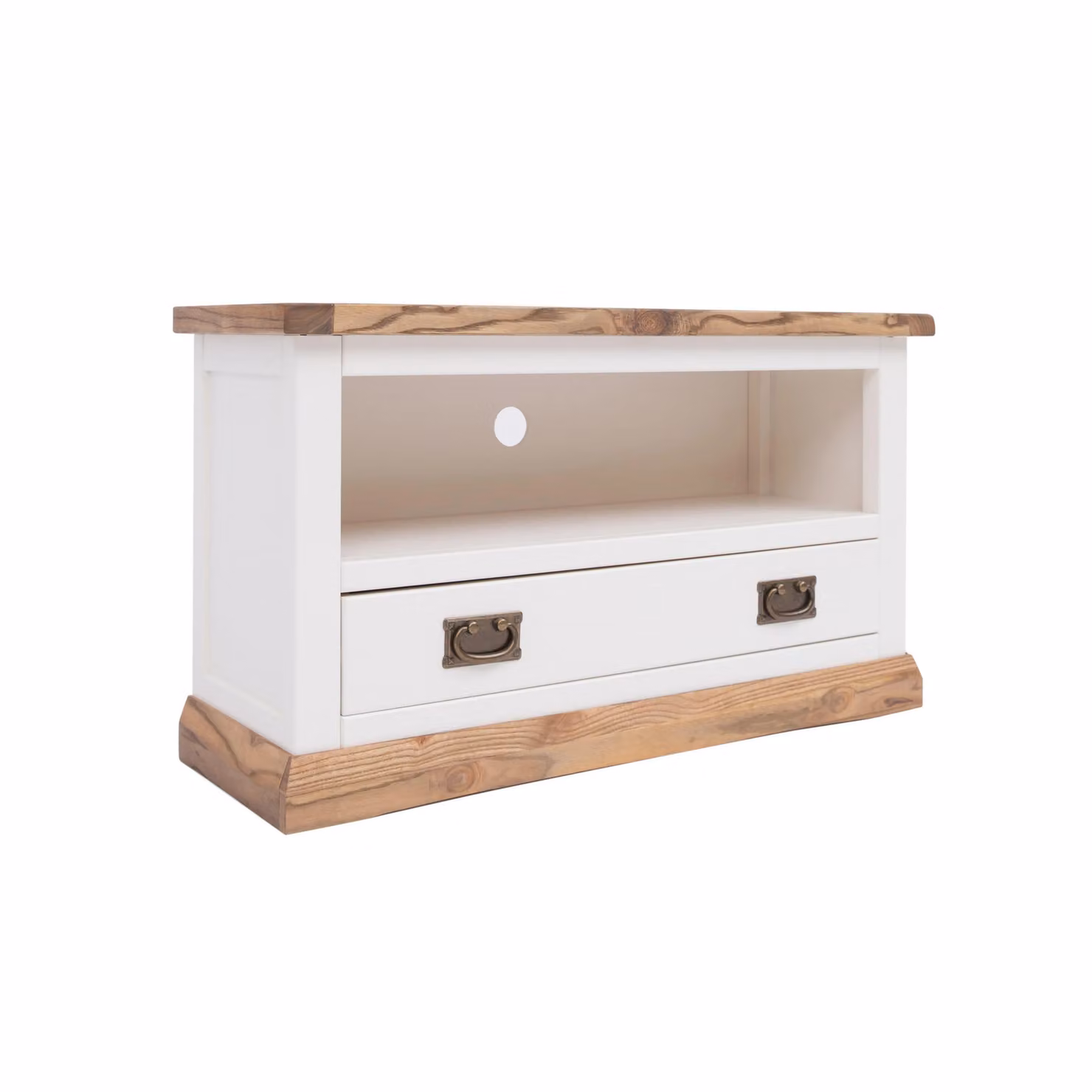 Cabinet Bits Tropea Off-White 1 Drawer TV Cabinet with Brass Drop Handle – 2