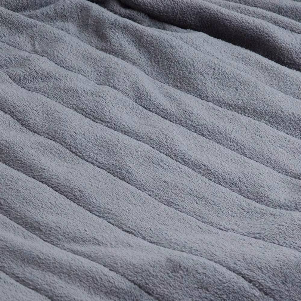 Abode Grey Microfleece Electric Heated Throw with 9 Heat Settings and Auto Shut-off – 8