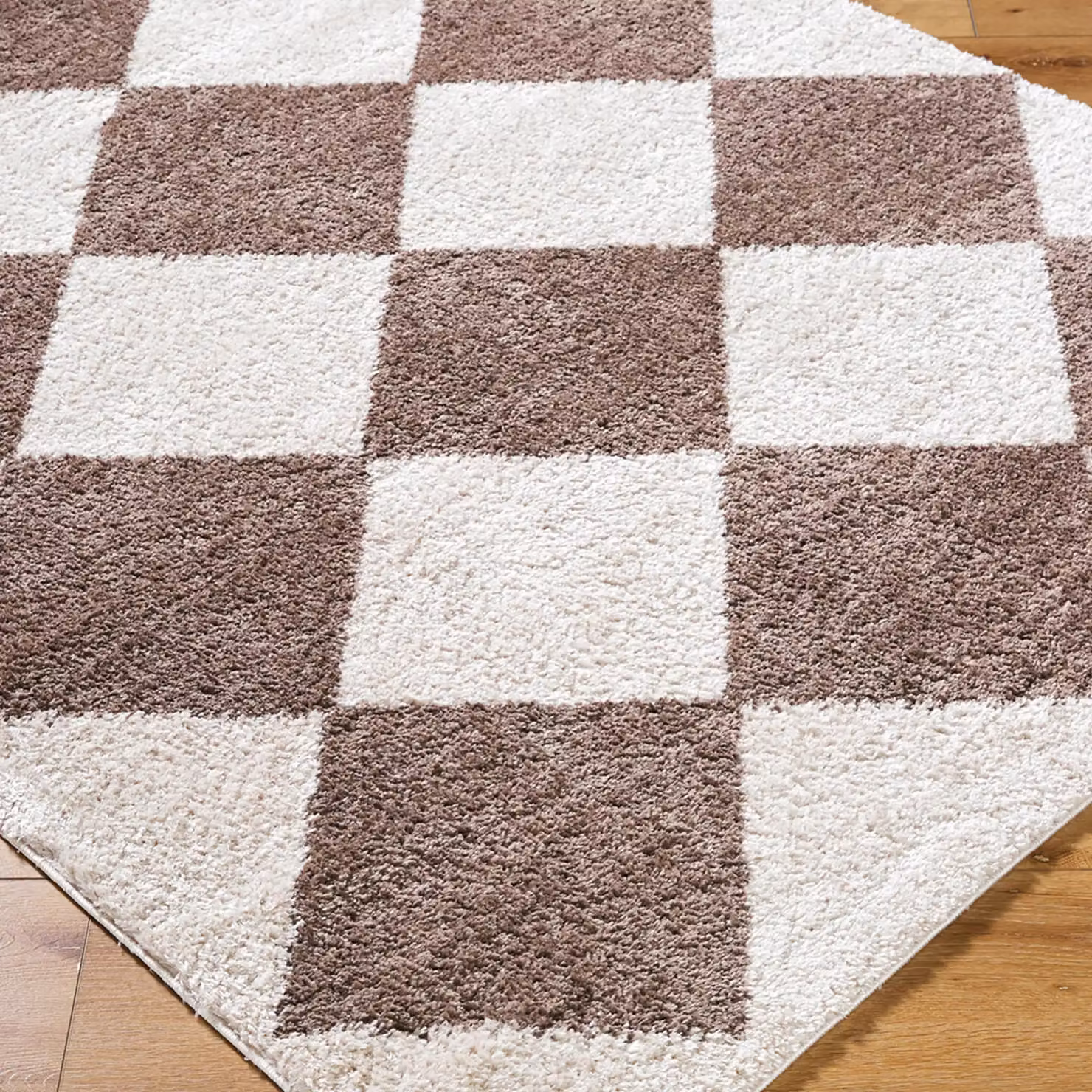 Livabliss Fossay Shag Washable Diamond Pattern High Pile Rug in Dark Brown, W/D/H: 200 x 275 cm – 5