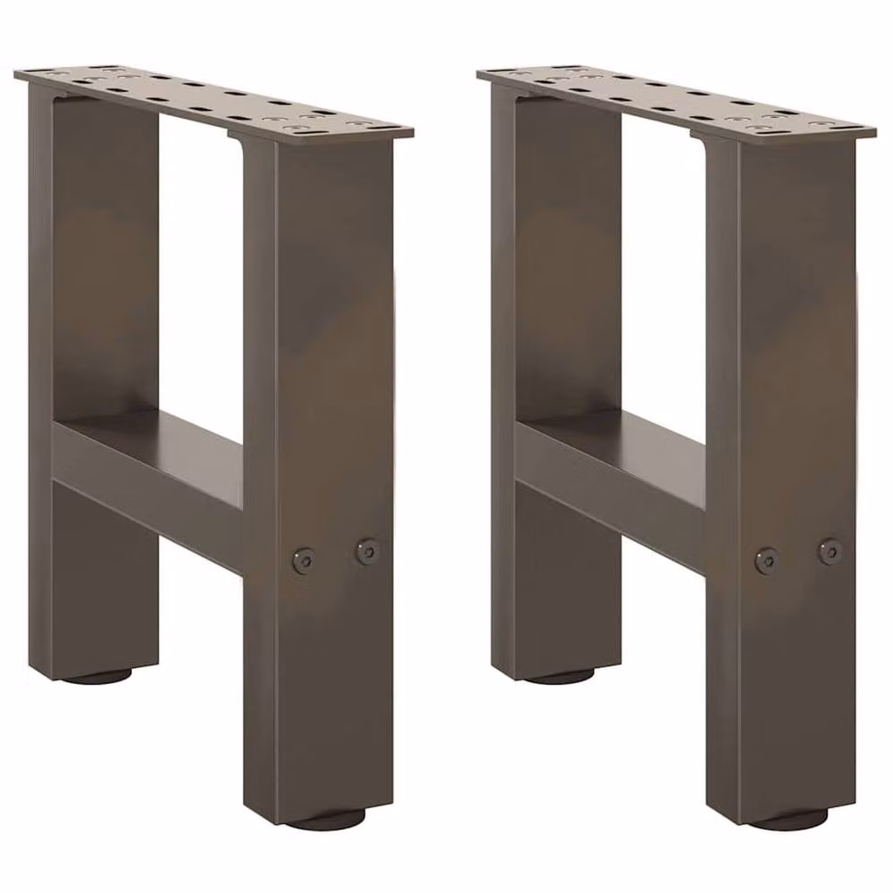 Berkfield Home Steel Coffee Table Legs, Grey, 2 Pieces, H: 40 cm, W: 30.5 cm, D: 30.5 cm – 1