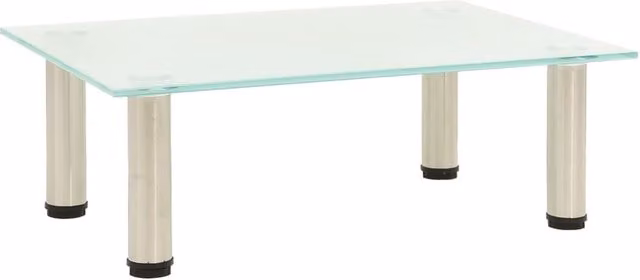 Berkfield Home Modern TV Stand in Clear Tempered Glass, W/D/H: 40 x 35 x 17 cm