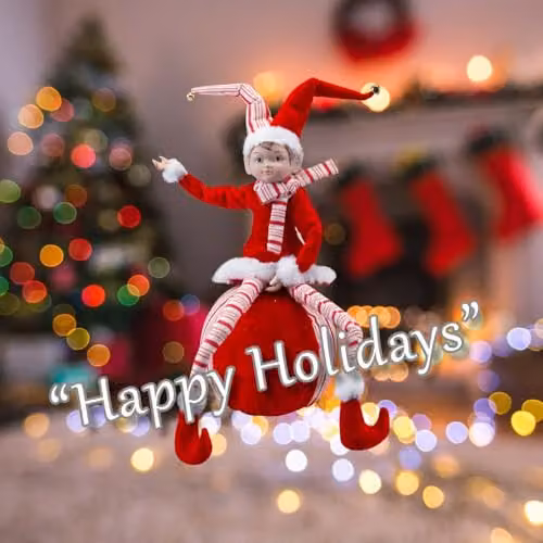 VFM e-Store Christmas Sitting Elf Tabletop Decoration, Red and White, H 62 cm x W 20 cm x D 20 cm – 3