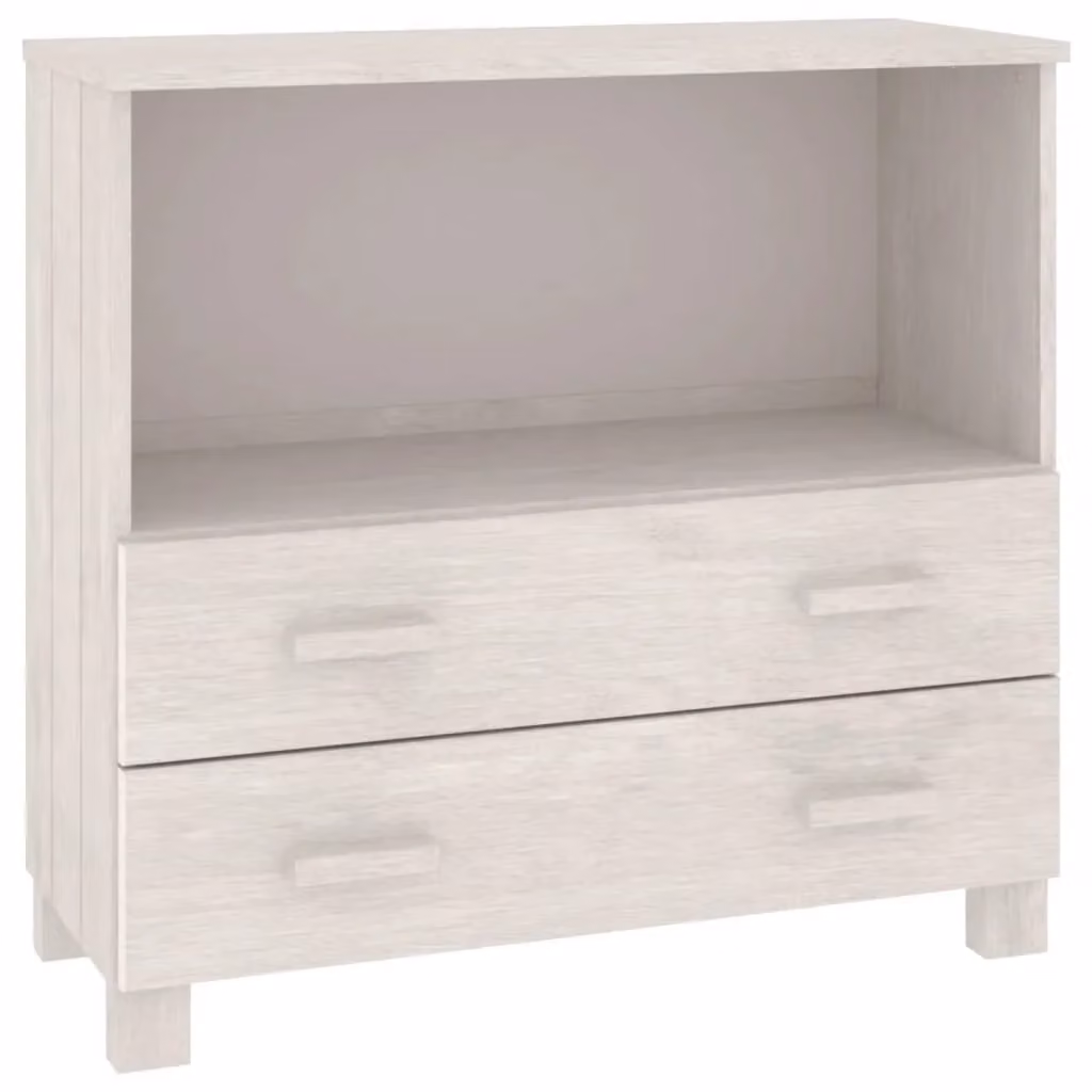 Berkfield Home Hamar White Sideboard in Solid Pine Wood, W: 85 cm, D: 35 cm, H: 80 cm – 2