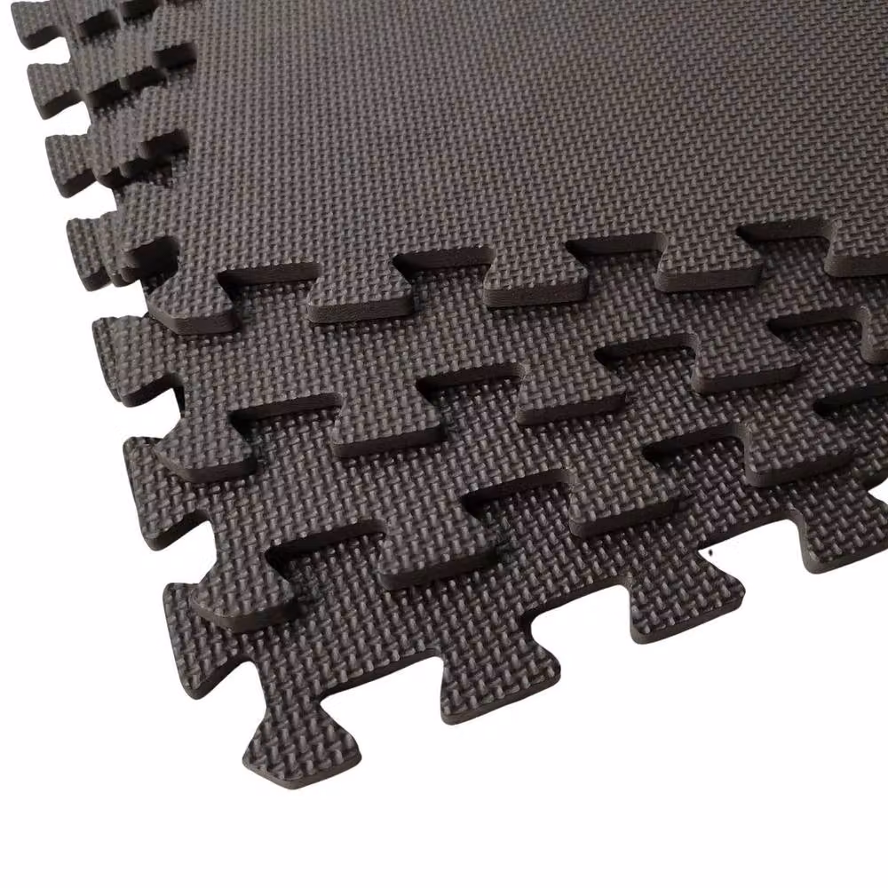 NESTLUNE 12-Piece EVA Foam Gym Floor Mats, Black, W/D: 60 x 60 cm Each – 3