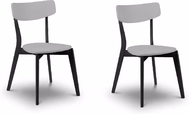 Cheshire Portland Set of 2 Modern Dining Chairs in Grey and Black – 1