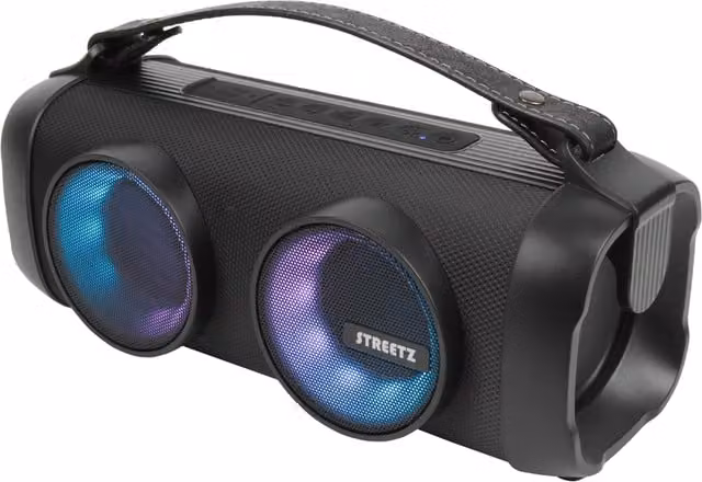 Streetz 16W Wireless Boombox Speaker with LED Lights, Black
