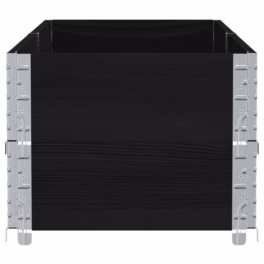 Berkfield Black Wooden Raised Bed Planter with Galvanised Steel, W: 150 cm, D: 50 cm, H: 50 cm – 3
