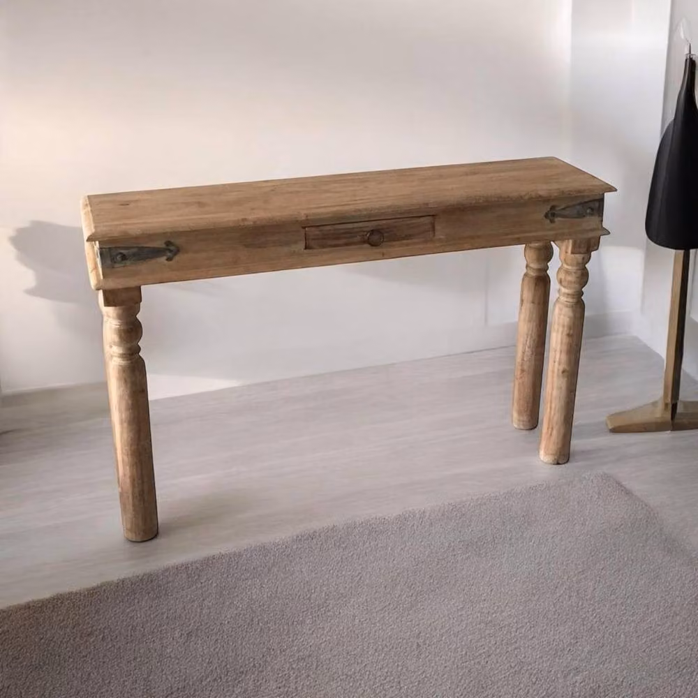 Minster Wood Console Table in Brown, W: 120 cm, D: 30 cm, H: 76 cm – 2
