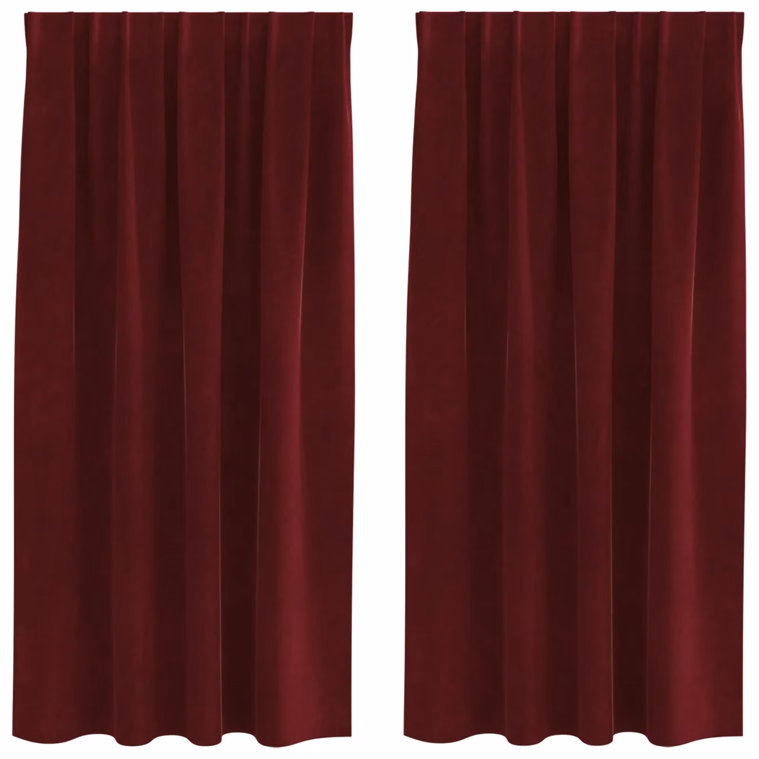 Berkfield Home Wine Red Velvet Blackout Curtains, 2 Pack, W: 140 cm, H: 175 cm – 2