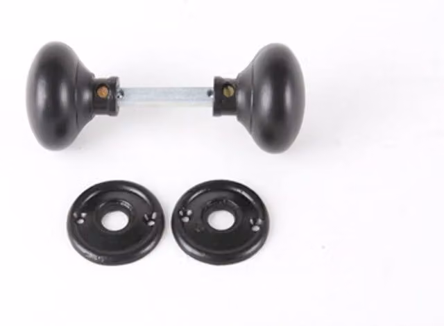 Unifix Black Antique Ball Rim Knob Rosette Set in Matt Iron, 50mm