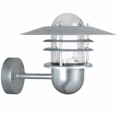 Nordlux Agger Outdoor Wall Light in Silver Galvanised Steel with E27 Socket and IP54 Rating – 1