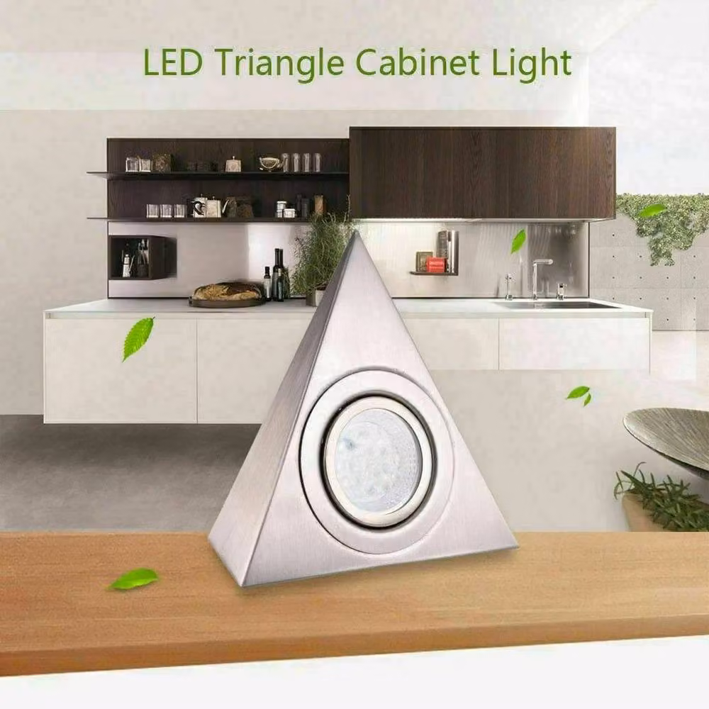 PAWNORA Silver Triangle LED Under Cabinet Light with Cool White Illumination – 3