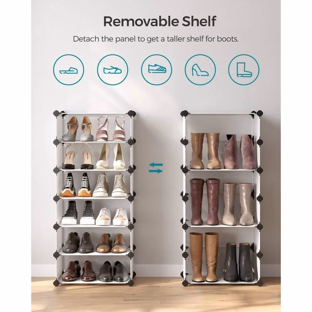 Kelvenix White Cube Shoe Rack with Adjustable Shelves and Back Panel, W/D/H: 30 x 30 x 30 cm – 2