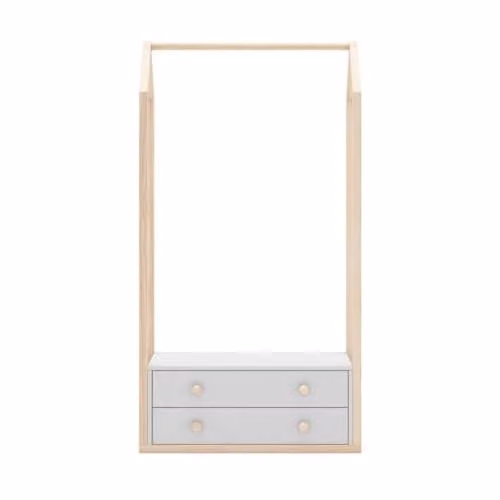 Calicosy Esteban Wardrobe with 2 Drawers in White