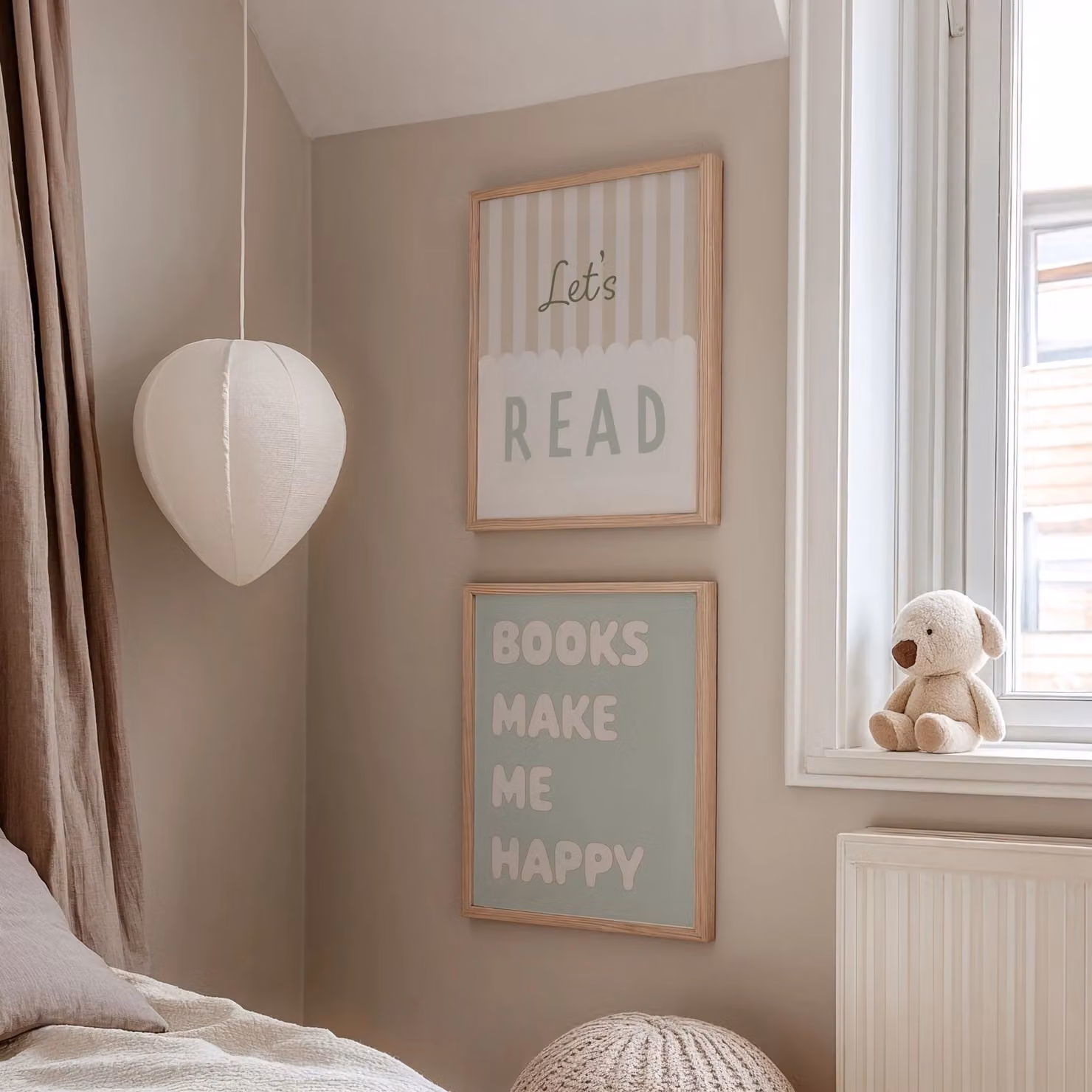 Autumns Corner Books Make Me Happy Typography Print, Mustard Yellow, A4 – 2