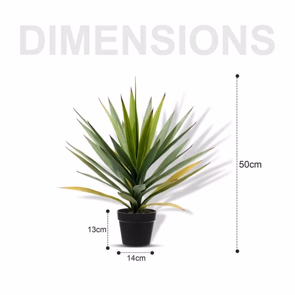 NESTLUNE Set of 2 Green Artificial Agave Succulent Trees, Height: 50 cm – 2