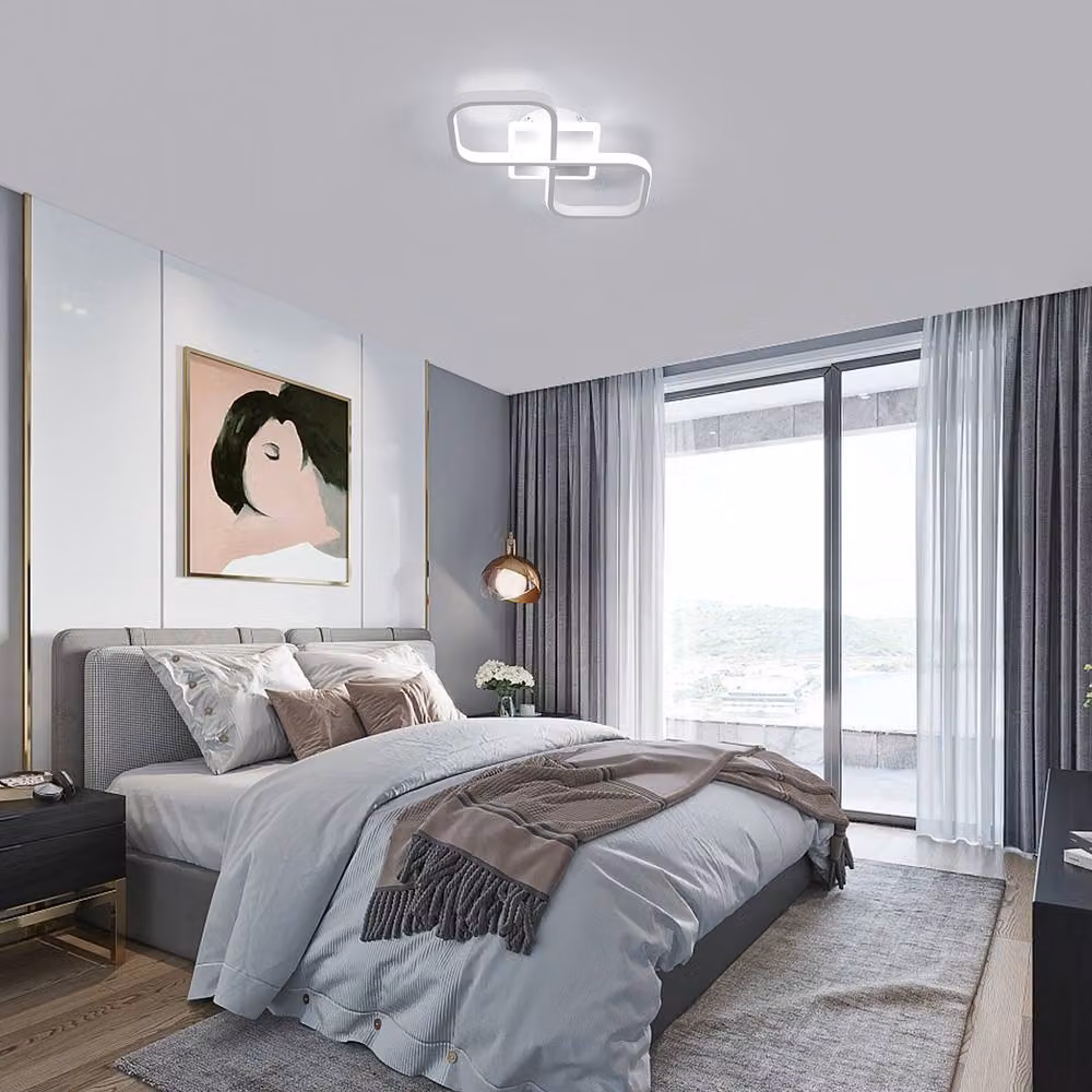 Pheashine Modern White LED Ceiling Light, 36W, Cool White, W: 40.5 cm, D: 40.5 cm, H: 19.5 cm – 3