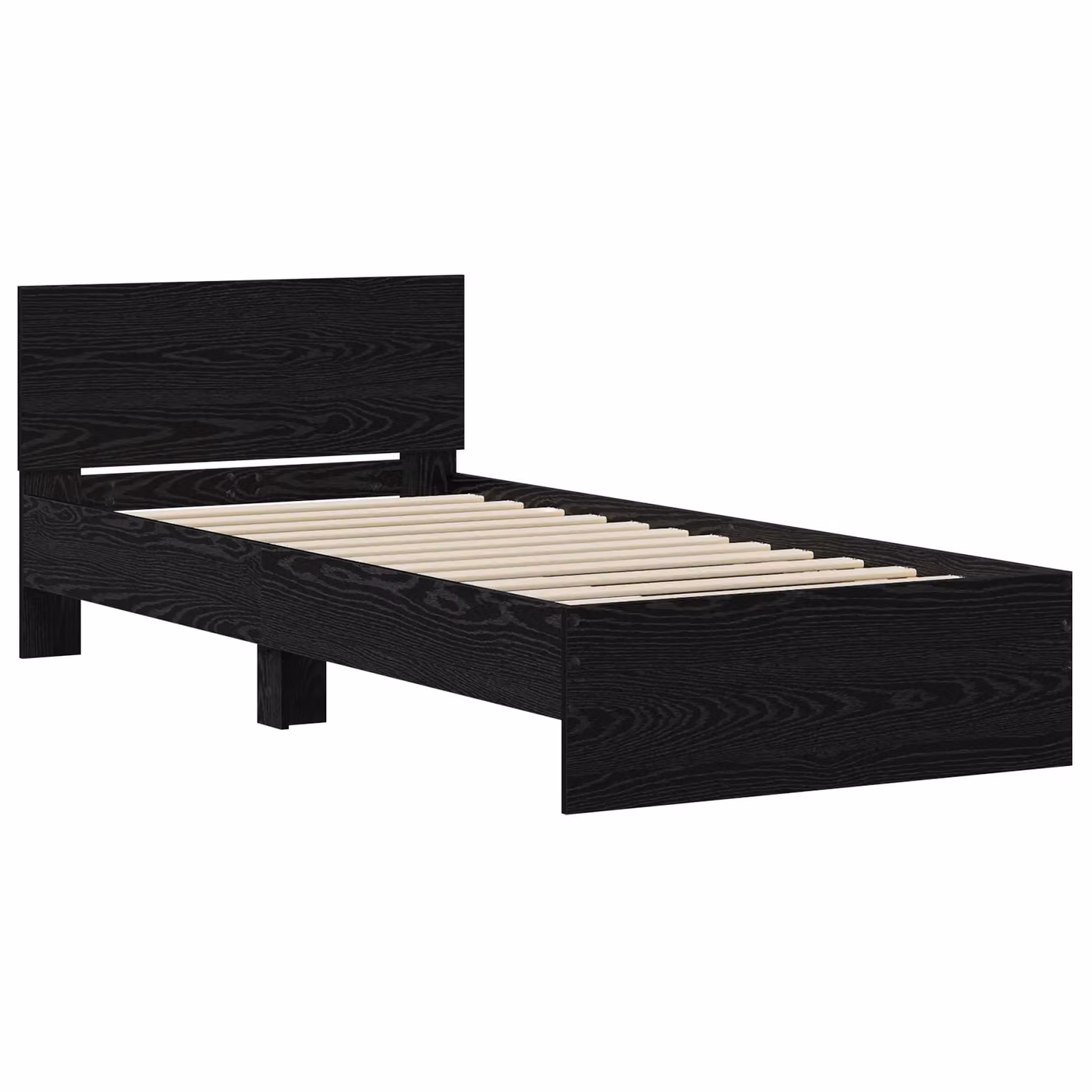 Berkfield Home Modern Black Oak Bed Frame with Lift Up Base, W/D/H: 90 x 190 x 31 cm – 2