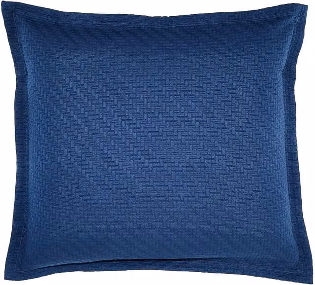 Bedeck of Belfast Fine Linens 1951 Andaz Cotton Percale Pillow Sham in Midnight Blue