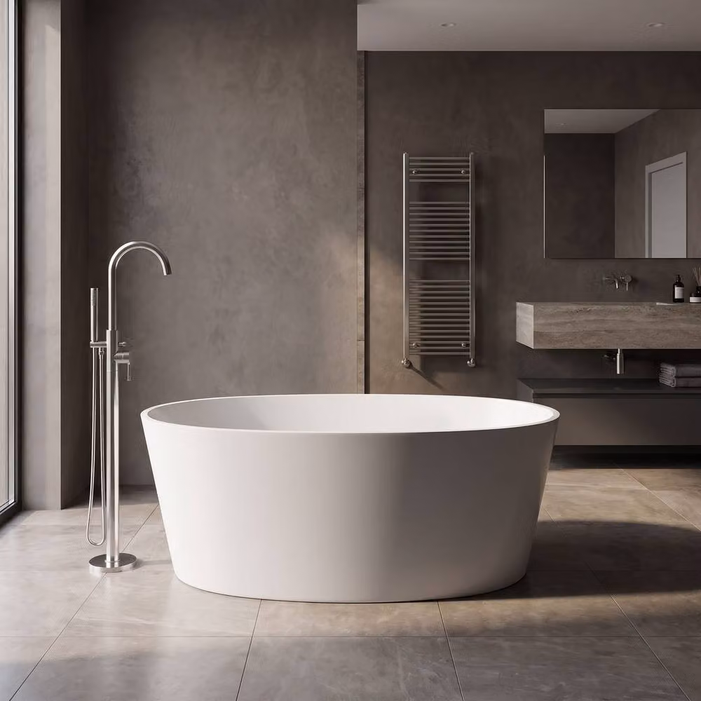 Balterley Kingswinford Luxury Contemporary Freestanding Oval Double Ended Bath Tub, White, W: 1510 mm, D: 760 mm, H: 55.5 cm – 2