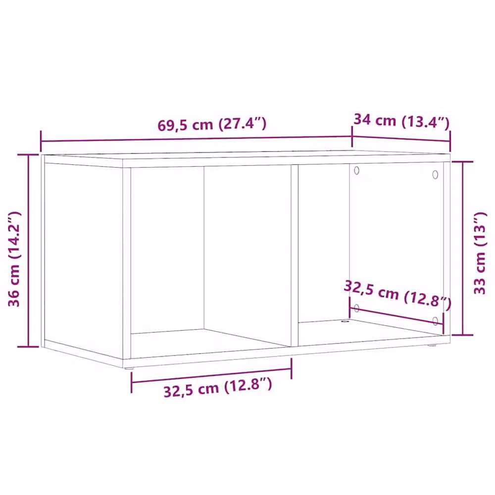 Berkfield Home LP Storage Box in Old Wood Brown, W/D/H: 69.5 x 34 x 36 cm – 6