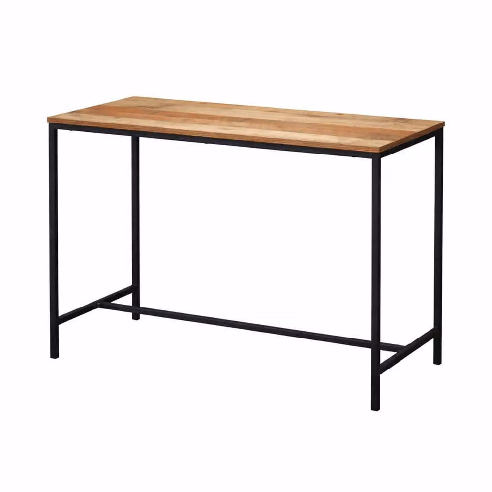 Wyld Haus Lucan Writing Desk in Natural Oak Effect with Black Metal Legs, W: 105 cm, D: 47 cm, H: 75 cm – 2