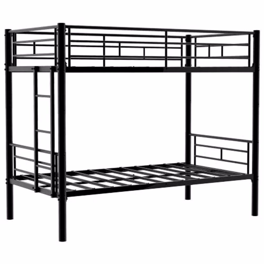 STILVORA Modern Metal Bunk Bed for Children in Black, W/D/H: 156.0 x 91.44 x 24.0 cm – 3
