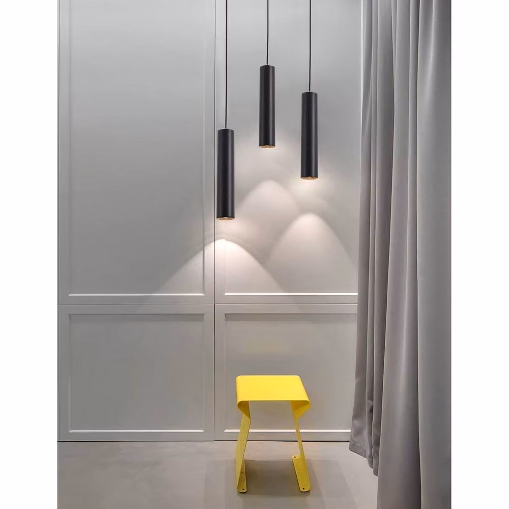 Netlighting Gia Slim Black Aluminium Pendant Ceiling Light, Adjustable and Dimmable, GU10, H: 170 cm, W: 6 cm, D: 6 cm – 2