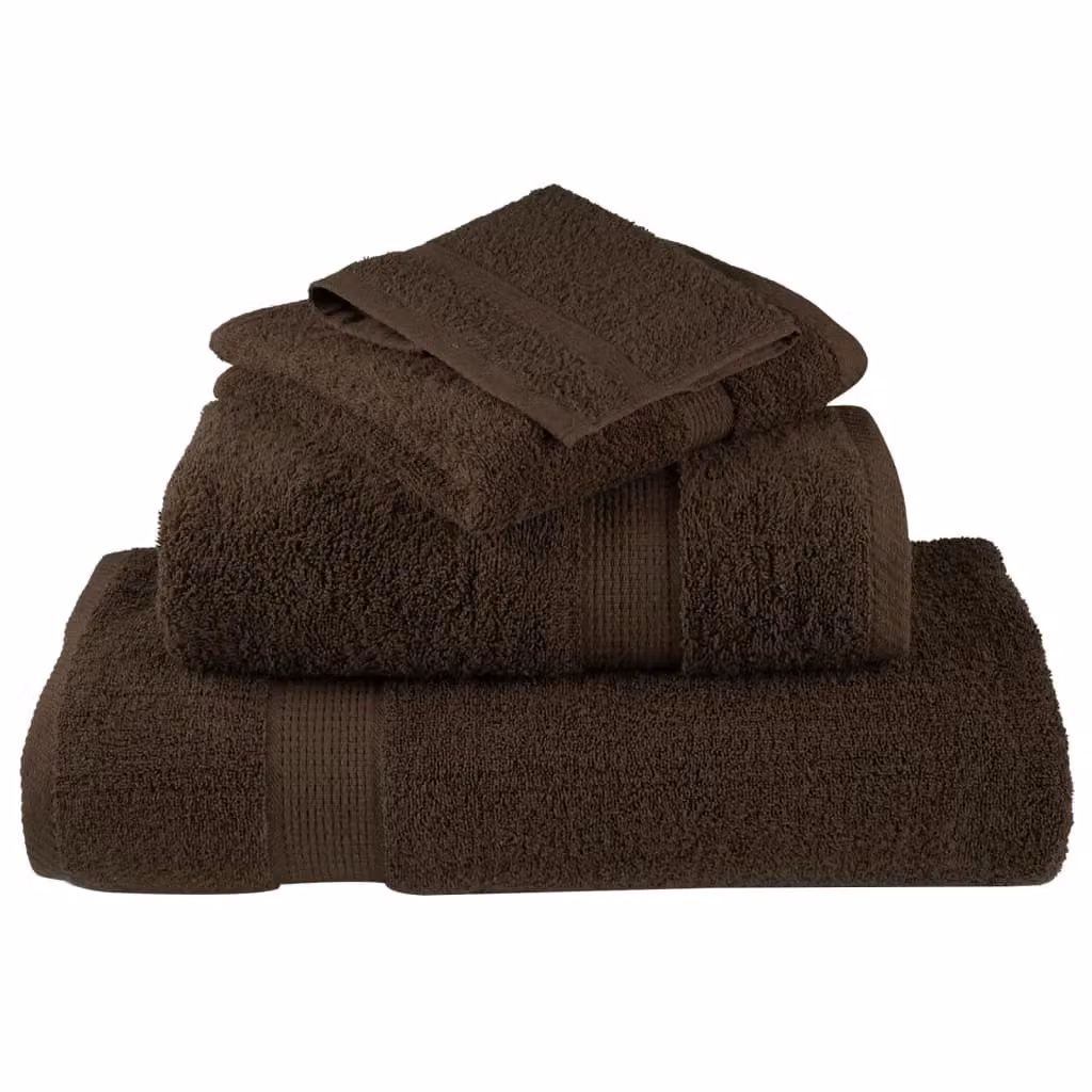 Berkfield Home SOLUND 6 Piece Premium Cotton Terry Towel Set, Brown, 600 gsm – 3