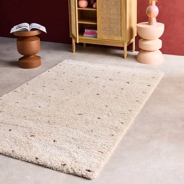 sweeek Modern Dotted Rug in Beige and Multicolour, W/D: 120 x 170 cm