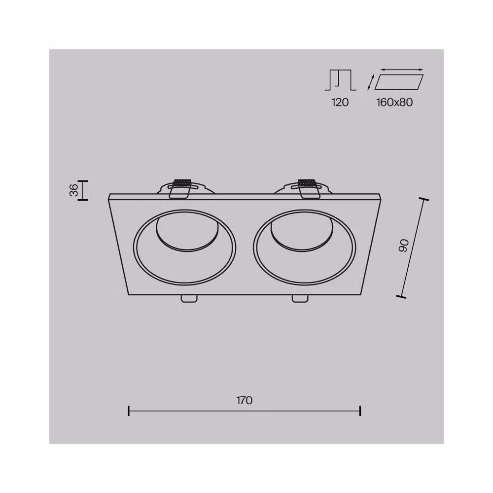 Netlighting Zoom Black Outdoor Recessed Downlight IP65 with 2x GU10 Aluminium Housing – 2