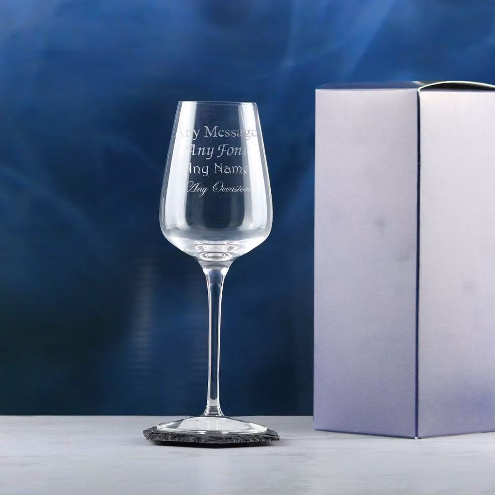 Uniqueful Personalised Lead-Free Crystal Wine Glass, Clear, 250ml – 2